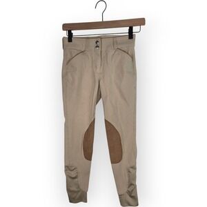 Dover Saddlery Girls Tan Knee Patch Equestrian Breeches Size‎ 12